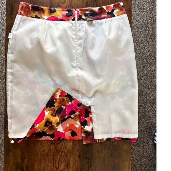 Ann Taylor Cotton Splattered Paint Lined Skirt Women Sz 10P Office & Work Ready - Picture 5 of 8